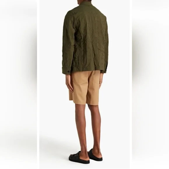 ACNE STUDIOS Men's Army Green Crinkled Canvas Jacket Blazer! Size 46